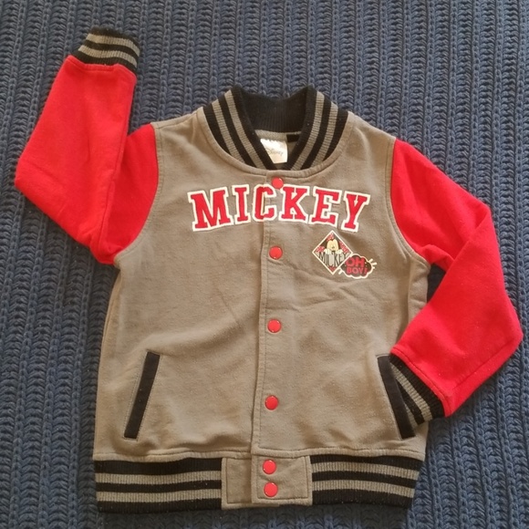 Disney Mickey Mouse Jacket Gray Red Black - Picture 2 of 5